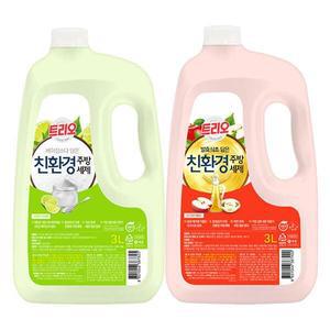 트리오 담은 주방세제, 베이킹 라임, 3L, 1개+발효식초 애플, 1개