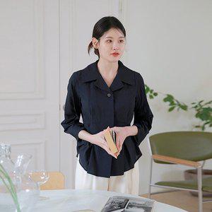 [르포엠]쥬얼버튼 페플럼자켓블라우스1+1