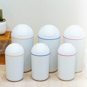 씨에스리빙 휴지통 원형 인테리어 사무실 가정용 주방 컬러팝 푸시 원형 사각 10L 20L