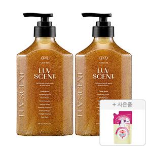 럽센트 스크럽워시 코지파이어 시더우드향 500ml, 2개 + 증정(랩신 컬러체인지 핸드워시 베리향, 리필, 200ml, 1개)