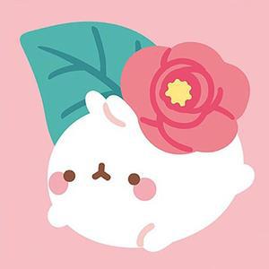 [OFM77569]몰랑 동백꽃 몰랑이 보석십자수 액자세트 15x15