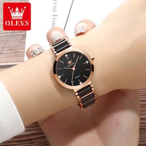 손목 시계 여성 메탈 OLEVS 여성용 팔찌 방수 패션 쿼츠 Reloj Para