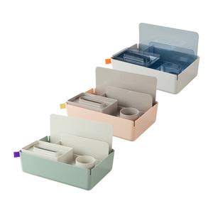 델리 엑스도모 XDM33 리빙 다용도 멀티 수납함 3in 1(티슈케이스 책꽂이 펜꽂이)데스크 수납 정리함 