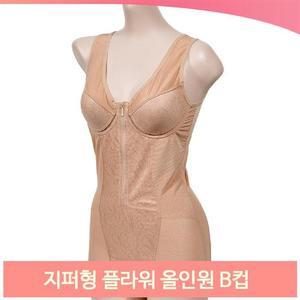 지퍼형 플라워 올인원 B컵 치마형 바디쉐이퍼 통기성