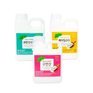 감동 베이킹소다+과탄산소다+구연산(용기 500g) 3종 세트 천연세제
