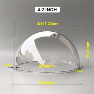 폴리카보네이트 투명 볼 커버, 감시 보안 CCTV 카메라 렌즈, 유리 돔 보호 쉘 교체, 4.2 인치, 114x59.18mm