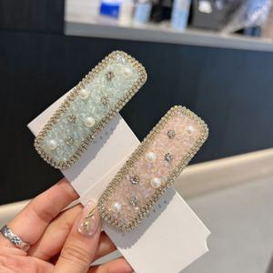 진주 비즈 쥬얼리 옆머리 포인트 고정 헤어 똑딱이핀
