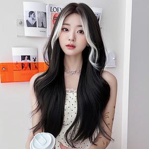 키라비 가발 여성 통가발 긴머리 웨이브 가르마 투톤 70cm KPE-425