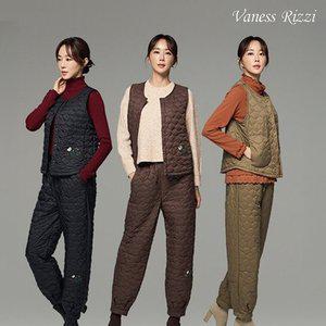 24FW 바네사리찌 퀼팅 자수 상하의세트 (베스트+팬츠)