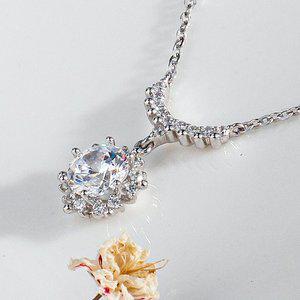 [샤밍주얼리]5부 7부 천연 다이아 목걸이 우신 GIA 크라운 왕관 프로포즈 결혼 예물 선물