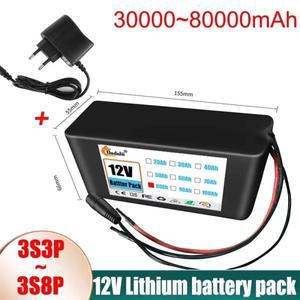 18650 리튬 이온 배터리 팩 BMS 및 충전기 포함 초대용량 충전식 배터리 3S3P 12V 30000mAh DC12.6V