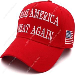 Red Trump MAGA Hat With Make America Again 4547 Embroidered Adjustable Baseball Cap Woman Outdoor