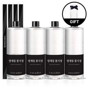 [2+2] 코코도르 2L 대용량구성 디퓨저 리필액 500ml 4개+공병+스틱20P 실내방향제 인테리어 양재동꽃시장