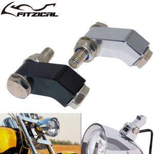 오토바이 CNC 알루미늄 헤드라이트 장착 블록 브래킷 익스텐션, 할리 다이나 소프테일 브레이크아웃 FXDL 바버 다지기 크루저용