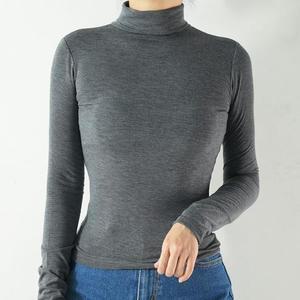 [IXHIW53F_4B]기모 목 폴라 기본 슬림 이너 티 셔츠 차콜
