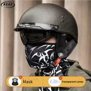 하이 퀄리티 뱀 가죽 패턴 DOT 인증 탄소 섬유 오픈 페이스 오토바이 라이딩 헬멧, 성인 Casco Moto