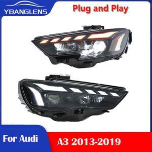 아우디 A3 LED 전조등 S3 2013-2019 액세서리, DRL 신호 헤드램프 어셈블리 업데이트, 크세논 플러그 앤 플
