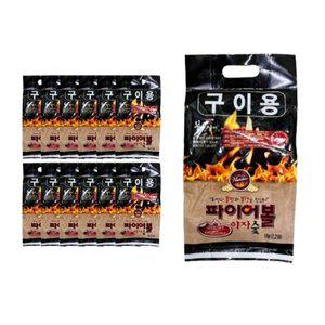 [기타]카본텍 파이어볼 야자숯 1kg 착화제 포함 12개 1박스