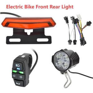 Ebike 프론트 브레이크 후미등 세트, 경적 헤드라이트 스위치, 에너지 절약, 쉬운 설치, 전기 자전거 전방