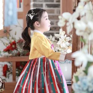 [보리보리/한설한복]한설한복1815S 전통적 컬러감이 고급스러움을 압도하게 하는 황금노랑 여아한복