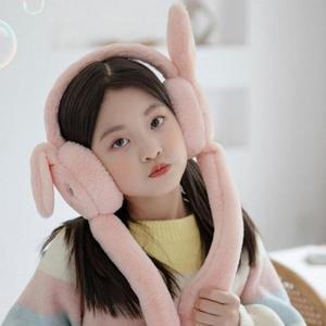 [BZJL5TW9_4C]겨울 움직이는 토끼 귀마개 보온 방한