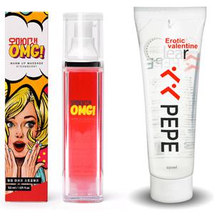 오마이갓 50ml+페페 클리어 발렌타인젤 250ml 웜업 마르지않는 수용성 러브 바디 마사지젤 페페젤