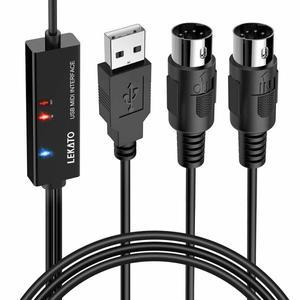 LEKATO MIDI 케이블 어댑터 입력  연결 기타 효과 페달 데이지 체인 와이어 USB To 인터페이스