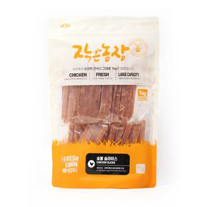 [엘릿] 작은농장 치킨 숯불 치킨슬라이스 1kg 사사미 대용량 강아지 간식