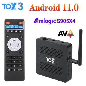 안이드 11 스마트 TV 박스 Amlogic S905X4 2T2R 와이파이 1000M 인터넷 BT41 지지대 AV1 4K 60fps DLNA 미