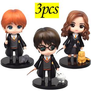 해리 포터드 피규어 애니메이션 인형 헤르미온느 그레인저 론 위즐리 액션 PVC 모델 선물 어린이를 위한 수집용 세트당 3