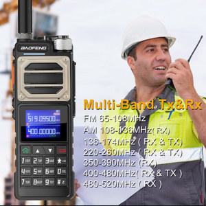 Baofeng UV 25 에어 밴드 스크램블러 10W Vox FM 아마추어 라디오 UV25 M 버전 워키토키 10km 5200mAh USB C 충전 배터리