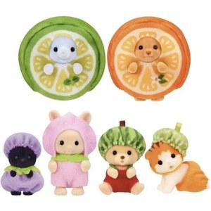 실바니안 패밀리 Sylvanian Families 과일 2 포도 레몬 오렌지 수박 블라인드 백 파우치, 드레싱 시리즈 플록 인형