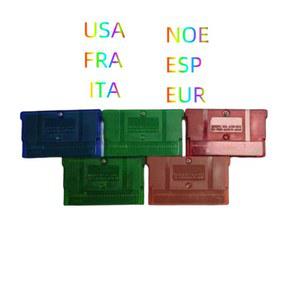 아미보 GBA 비디오 게임 카트리지 콘솔 카드, 포켓몬 에메랄드 파이어 레드 리프 그린 루비 사파이어, 반짝이는 라벨, 다국어 포함, 32 비트