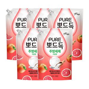 피죤 퓨어 뽀드득 주방세제 자몽향 1.2L X5개
