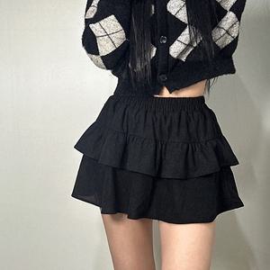 여성 캉캉 골덴 치마 밴딩 플레어 미니 스커트 속바지 3color 발레코어 코듀로이 A라인 블랙 카멜 브라운