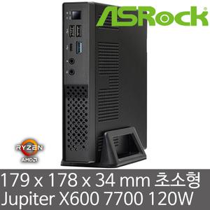 ASRock Jupiter X600 7700 120W Wi-Fi 5 (8GB 램/512GB SSD) 모니터 4대 지원/COM port/무선랜/AMD 라파엘 7700 CPU 장착/두께 34mm 초슬림 미니PC
