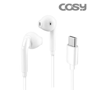COSY  C타입 유선 이어폰 오픈형  화이트 / 아이폰 아이패드 갤럭시폰 갤럭시탭 줄이어폰 선길이 1.2m