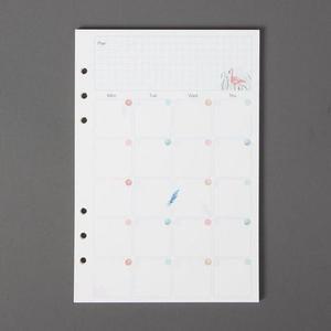 [BZJLQPYW_51CK]포켓 6공 다이어리속지(A5) 월간 GWM
