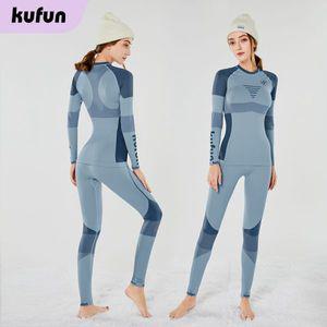 남자 여자 스키복 남성 여성 보드복 세트 Kufun 스키 이너 웨어 속옷 속건성 겨울 스포츠 스노보드 보온 피