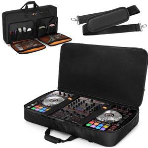 Pioneer DDJ RX와 호환되는 Rexmica 휴대용 가방 / DDJ SX2 / DDJ SX3 / Denon MC7000 / Numark NS6, DJ 케이블 또는 기타 액세서리용 폼 패딩이 있는 DJ 컨트롤러 보관 가방 (L, 블랙)