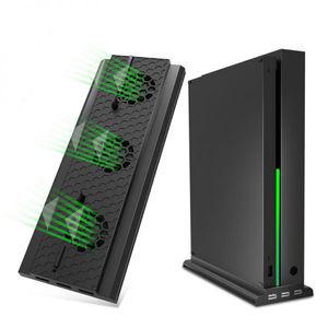 OIVO Xbox One X 콘솔용 수직 쿨러 스탠드 호스트 냉각 팬 홀더 외부 게임 3 USB 포트