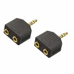 VCE 2팩 3.5mm 헤드폰 Y 스플리터, 골드 도금 1 /8인치 남성용-듀얼 여성용 스테레오 잭 어댑터 컨버터