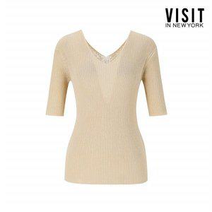 [비지트인뉴욕]브이넥 반팔 니트 VY4SK52 _P334732021