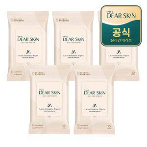 [깨끗한나라]디어스킨 락토 페미닌 여성청결 티슈 10매x5팩
