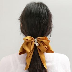 진주 핀왕삔 헤어핀(옐로우) 리본 핀큰 헤어 핀 헤어액세서리 머리 나비 자동 헤어핀