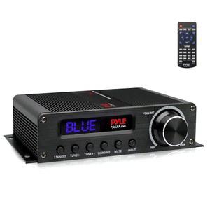 PyleUsa - 무선 블루투스 홈 오디오 앰프 100W 5.1채널 시어터 파워 스테레오 수신기, 서라운드 사운드 w /HDMI, AUX, FM 안테나, 서브우퍼 스피커 입력, 12V 어댑터, 블랙