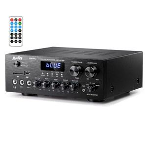 블루투스 5.0, 400W 2.0 채널 파워 앰프 스테레오 시스템 w /USB, SD, AUX, RCA, MIC 인 w /Echo, 노래방용 LED, 홈 시어터 스피커 - MAMP1