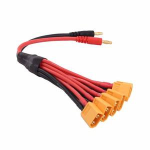 올리인 1pc 6X XT60 커넥터-4mm 바나나 플러그 병렬 어댑터 배터리 충전 케이블 26cm