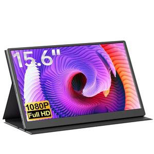 코코파 휴대용 모니터 15.6인치 여행용 1080P FHD HDMI USB C 외장 애플제품 호환 노트북 SURFACE PC XBOX 호환용 PS4용 4인치/5인치 커버 케이스 스피커 포함
