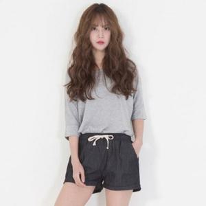 자밀라 3부 마반바지 캐쥬얼 패션 끈반바지 팬츠